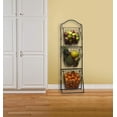 thumbnail image 3 of Rio 3-Tier Metal Floor Standing Fruit Storage Basket with Removable Wheels, 47.75-Inch, Black, 3 of 4