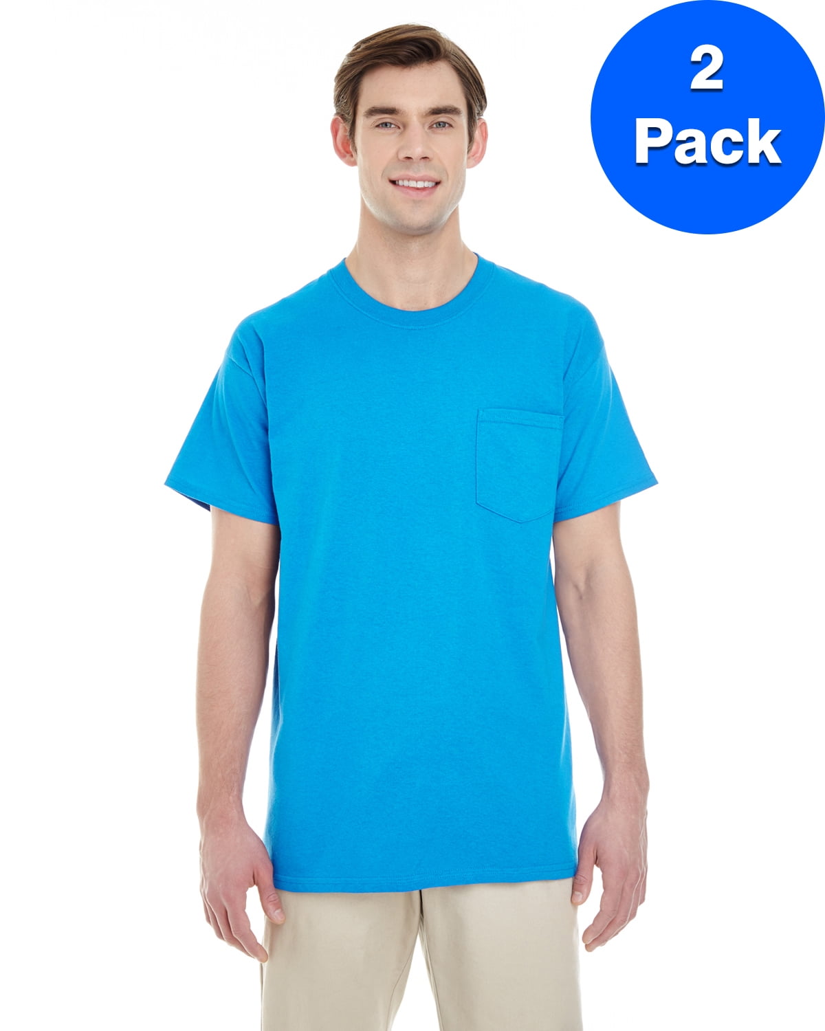 Mens Heavy Cotton T-Shirt with a Pocket 2 Pack - Walmart.com