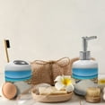 thumbnail image 4 of Ambesonne Coastal Soap Dispenser & Toothbrush Holder Set, Sea with a Quay Coast, 2 Pcs, Aqua Cream Blue, 4 of 6