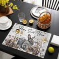 thumbnail image 3 of Rabbits Pine Cone Placemats Set of 4, Sweet Home Texture Farmhouse Grey Wooden Placemats for Dining Table, Place Mats for Kitchen Tabletop, Waterproof Wipeable Dining Table Mats Set, 3 of 9