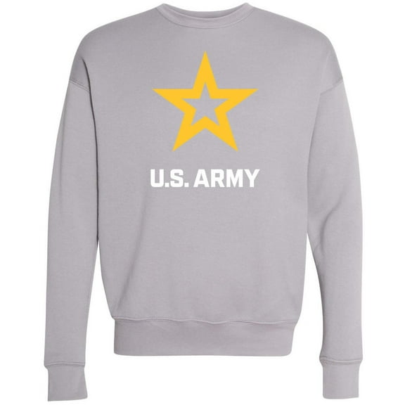 Mens US United States Army Logo Fleece Sweatshirt, Large Storm Gray