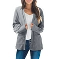 thumbnail image 3 of Vedolay Women Tops Women's Solid Color Open Front Plus Size Long Sleeve Office Fashion Jacket,Gray L, 3 of 4