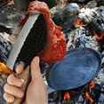 thumbnail image 5 of Cuchillo Chef De Cocina Forjado A Mano Con Funda De Cuero Negro Carbón, 5 of 5