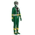 thumbnail image 3 of Power Rangers Cosplay Jumpsuit Fancy Dress Costume Halloween Party Playsuit Halloween Cosplay Bodysuit for Boys, Halloween Gifts for Super Hero Fans Green, 3 of 10