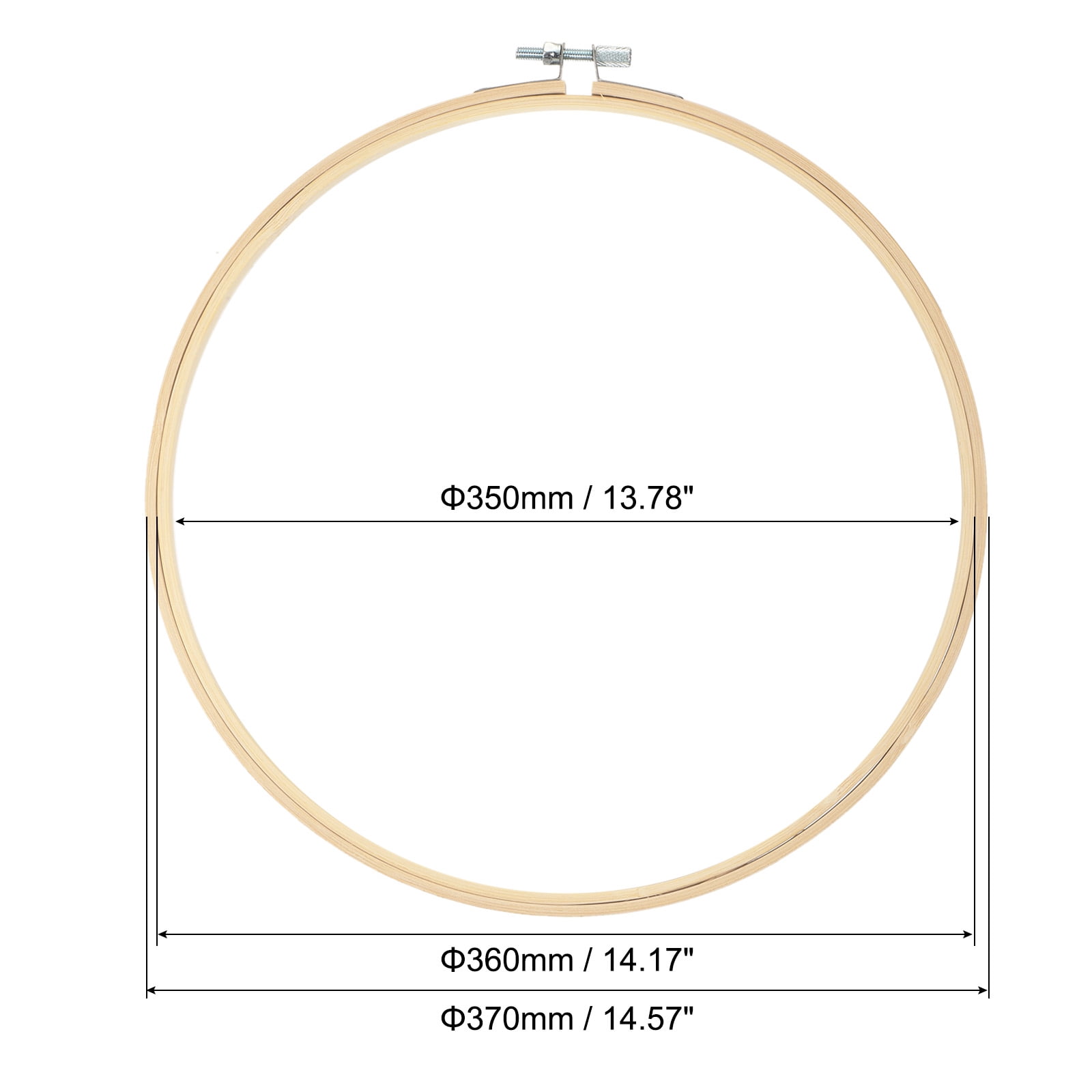 Uxcell 14" Round Bamboo Embroidery Hoop Circle Cross-Stitch Ring