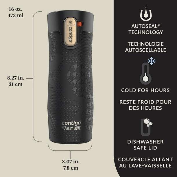 Termo De Viaje Acero Inox Autoseal Transit 473 Ml Contigo Color Negro