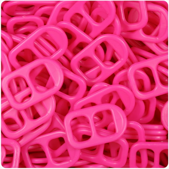 BeadTin Magenta Neon Bright 25mm Plastic Soda Pop Tabs (2oz)