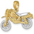 thumbnail image 4 of Gold 14k Two-tone 3-D Moveable Dirt Bike Motorcycle Charm - 14mm, 4 of 7