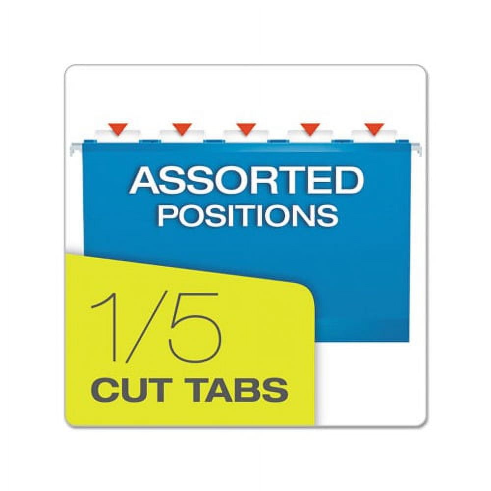 Extra Capacity Reinforced Hanging File Folders with Box Bottom Legal Size, 1/5-Cut Tab, Assorted, 25/Box