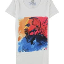 UFC Womens Watercolor Portrait Graphic T-Shirt, White, Small