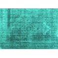 thumbnail image 1 of Ahgly Company Machine Washable Indoor Rectangle Abstract Turquoise Blue Contemporary Area Rugs, 3' x 5', 1 of 4