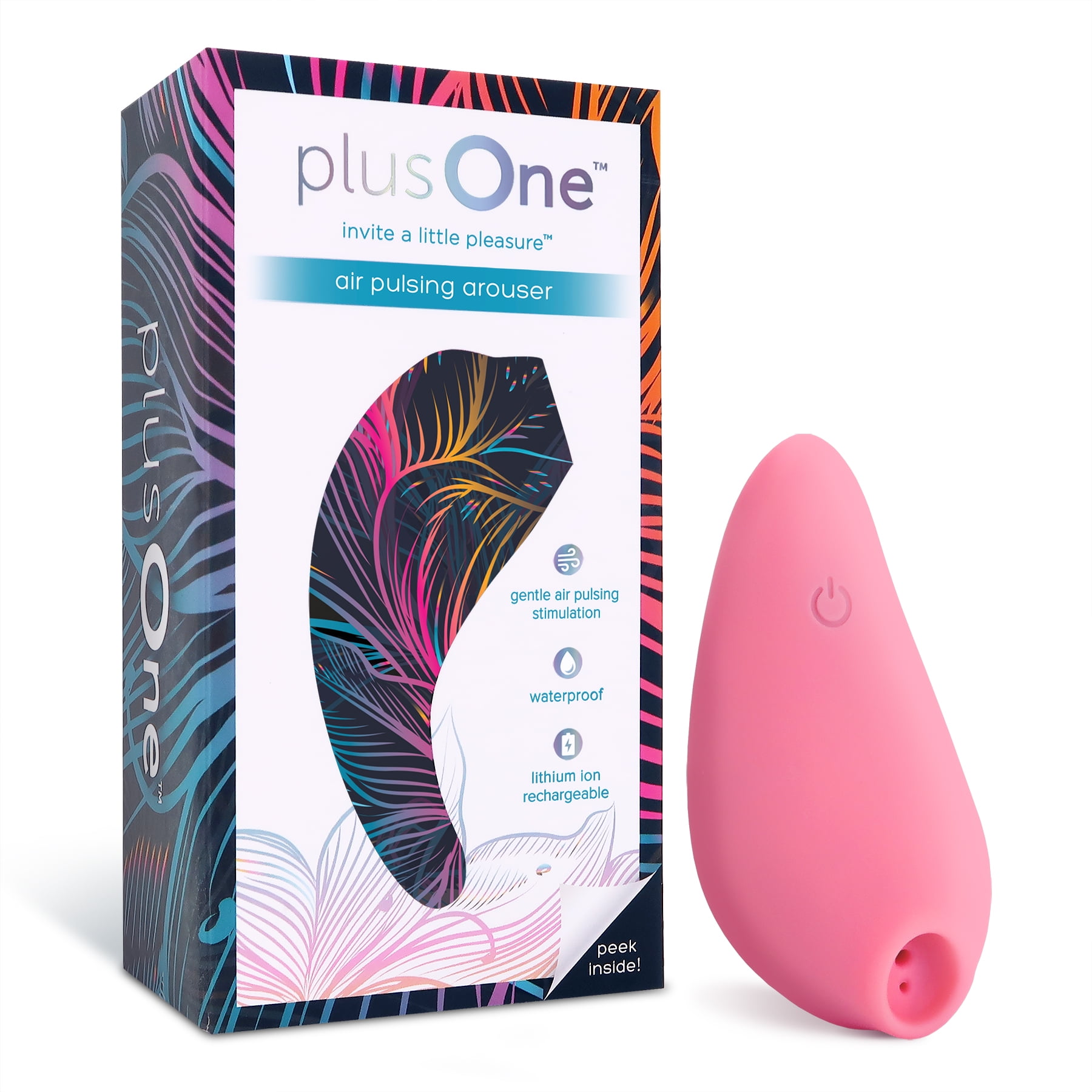 plusOne Air Pulsing Arouser Clitoral Stimulator Vibrator, Pink image