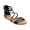 BLACK, variant on Women’s Strappy Flat Sandals Rhinestone Ankle Strap Open Toe Gladiator Sandals for Summer Party, Wedding, or Daily Wear