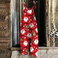 thumbnail image 2 of Combinaison de Noël pour Femmes Imprimé Bonhomme de Neige Bretelles Réglables Jambes Larges Combinaison Ample, 2 of 5