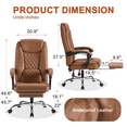 thumbnail image 5 of Homall Home Office Chair Adjustable Executive Leather Chair With Arms Ergonomic High Back Cushion Lumbar Back Support Computer Desk Chair,Brown, 5 of 5