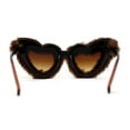 thumbnail image 2 of Lunettes de Soleil Oeil de Chat en Forme de Cœur pour Femmes, Mascarade, Couvertes de Fourrure, Brun, 2 of 4