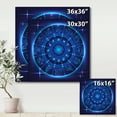 thumbnail image 4 of Zodiac Signs With Neon Deep Blue Horoscope Circle 36 in x 36 in Painting Canvas Art Print, by Designart, 4 of 4