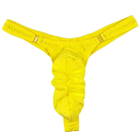 

Men S Fashion Sexy Underwear Elastic T-Back Breathable Thong With Buckle