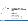 thumbnail image 2 of Front Right ABS Speed Sensor - Compatible with 1997 - 2001 Toyota Camry 1998 1999 2000, 2 of 3