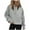 Gray, variant on Lmnyox Fall Winter Casual Sweatshirts for Women Oversized Long Sleeve Zipper Hoodies with Pocket Fashion Pullover Tops