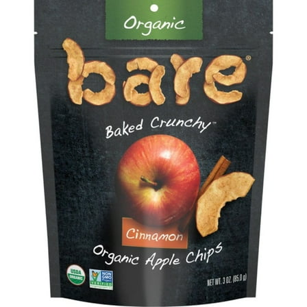 Bare Food Organic Cinnamon Apple Chips, 3 Oz, Pack Of 12