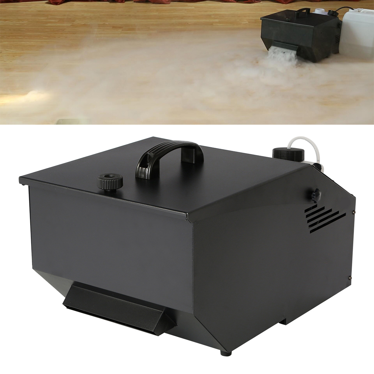 TCFUNDY 1200W Low Lying Fog Machine Dry Ice Effect DMX512 Fogger with Remote Control Halloween