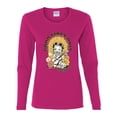 thumbnail image 2 of Wild Bobby Betty Boop Good Vibes Only Betty Boop Womens Long Sleeve T-Shirt, Fuschia, XX-Large, 2 of 5