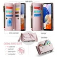 thumbnail image 2 of ShieldFlex For Galaxy A36 5G Case Wallet with RFID Blocking Card Holder for Women and Men, PU Leather Magnetic Snap Flip Zipper Strap Wallet Phone Case for Samsung Galaxy A36 5G, Pink, 2 of 8