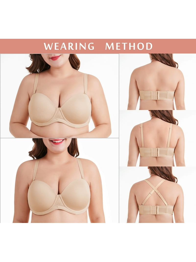 Exerin Women's Multiway Strapless Bra Full Figure Underwire