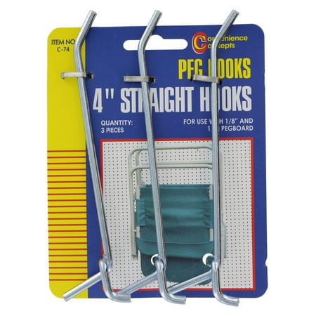 Convenience Concepts Sc-74 4 Straight Single Pegboard Hooks