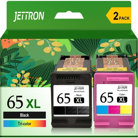 65XL Ink Cartridges for HP Ink 65 65XL for HP Printer for HP Envy 5055 5052 5058 5000 5010 5014 5070 DeskJet 2652 2600 2622 2640 3755 2655 3720 3722 3723 3752 3758 (1 Black, 1 Tri-Color)