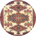 thumbnail image 1 of Ahgly Company Indoor Round Traditional Brown Red Persian Area Rugs, 4' Round, 1 of 6