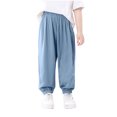 thumbnail image 4 of Lenpel Children's Summer Pants 2 Pc Toddler Girls Boys Elastic Waist Pull on Cinch Bottom Trousers Baggy Casual Joggers, 4 of 7