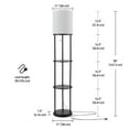 thumbnail image 6 of Globe Electric Reid 57.5" Matte Black Shelf Floor Lamp with White Linen Shade, Modern Contemporary, 6 of 8