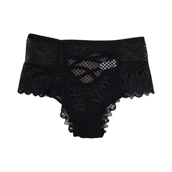 WULMLEO Women Panties Lace Sexy Naughty Panty Seamless Criss-Cross Lingerie High Rise Thongs Sexy Plus Size Underwear Black M