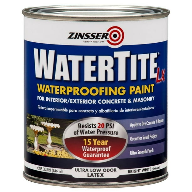 1 Qt Watertite Lx Low Voc Mold And, Zinsser Watertite Cellar Basement Paint