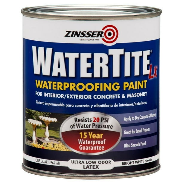 1 Qt Watertite Lx Low Voc Mold And Mildew Proof White Water Based Waterproofing Paint 6 Pack Com 1 Qt Watertite Lx Low Voc Mold And, Zinsser Watertite Cellar Basement Paint