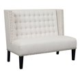 thumbnail image 3 of Home Fare Tufted Nailhead Trim Entryway Bench in Natural White, 3 of 7