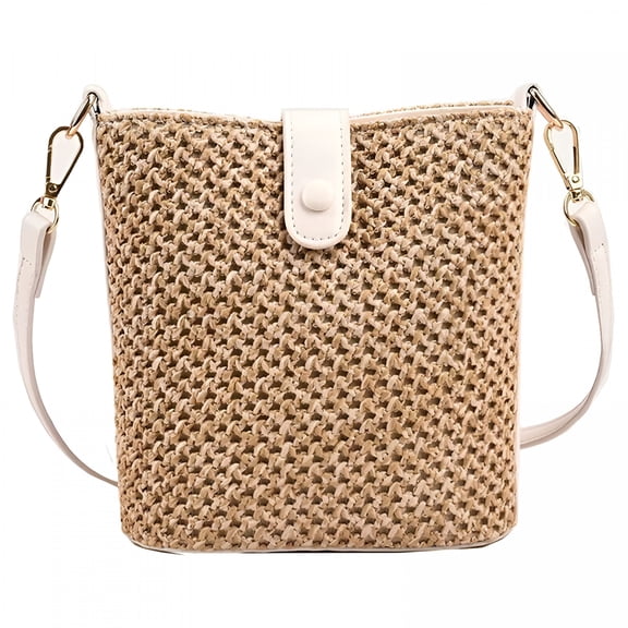 GASTROPOD Women Straw Woven Zipper Purse Crossbody Bag Shoulder Bag Summer Beach Bag