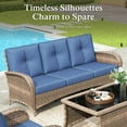 thumbnail image 2 of Sophia & William 4 Pieces 5-Seat Wicker Outdoor Patio Furniture Set with Swivel Glider & Coffee Table, Navy, 2 of 9