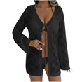 thumbnail image 2 of UPPADA Beach Vacation Dresses Women Knit Cover Up Bodycon Bathing Suits for Ladies Summer Mesh Long Dress Swimwear Cover Ups Black,Free Size, 2 of 5