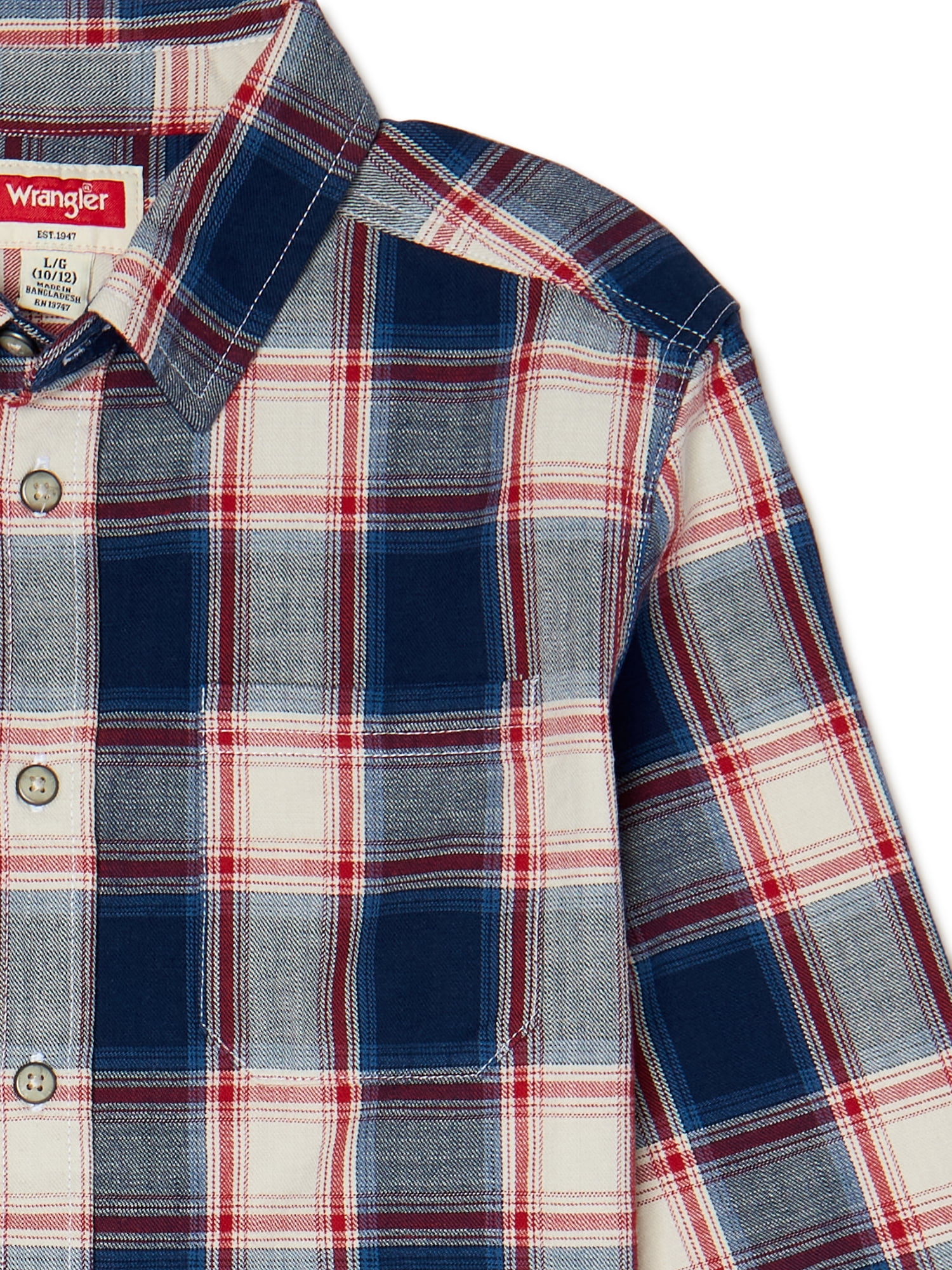 Wrangler Boys Exclusive Long Sleeve Button-Up Shirt, Sizes 4-18