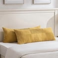 thumbnail image 1 of wonima02 Fancy Homi Set of 2 Mustard Yellow Boho Long Lumbar Body Decorative Throw Pillow Cover 14x36 Inch for Bed Couch Bedroom Bench, Soft Patchwork Corduroy Pillow Case, Rustic Farmhouse Room Décor, 1 of 1