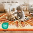 thumbnail image 4 of ODIKA 6'x9' Washable Area Rug Easy Care, Non-Shedding, Orange Burnt Vintage Farmhouse Striped Fall Decorative Bathroom for Queen Size Bedroom Under Bed Master Suite, 4 of 7