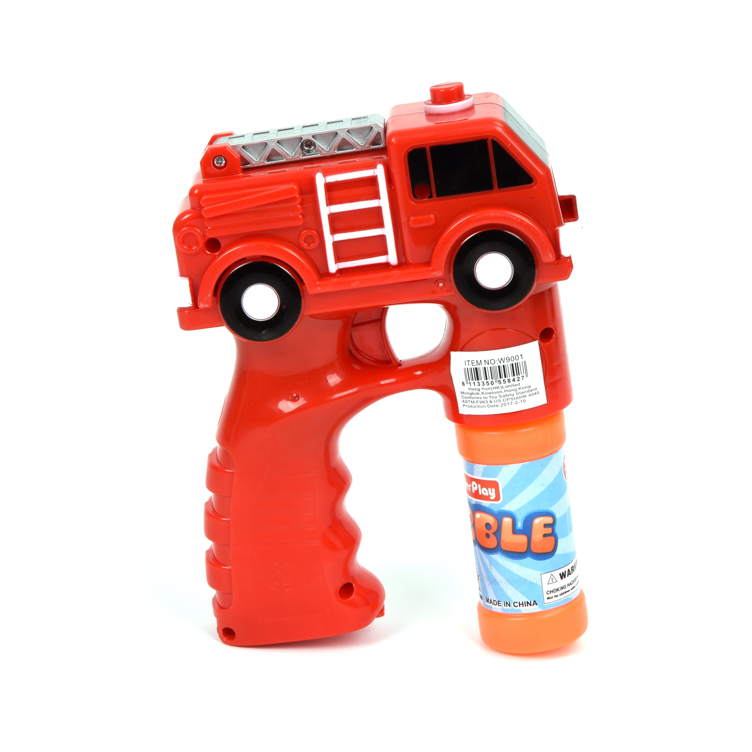 WonderPlay Police Car and Fire Truck Bubble Blaster Combo Pack - Set of Two Blue & Red