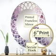 thumbnail image 3 of Designart "Pink Iceberg Polar Euphony I" Nautical & Beach Round Wall Mirror - Landscapes Oval Printed Decorative Oversized Mirror - Multiple Color Options, 3 of 4
