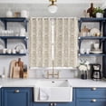 thumbnail image 2 of Beige Damask Kitchen Curtains 63 Inch Length, Vintage Country Scroll Floral Patterned Grommet Top Bedroom Living Room Curtains, Light Filtering Cafe Curtain Drapes 2 Panels Set 84''x63'', 2 of 9