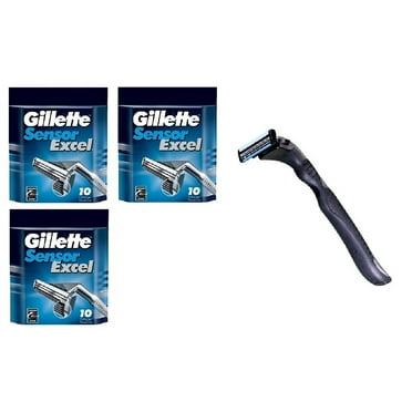Compatible Razor Handle   Gillette Sensor Excel Refill Razor Blade Cartridges, 10 Ct (Pack of 3)