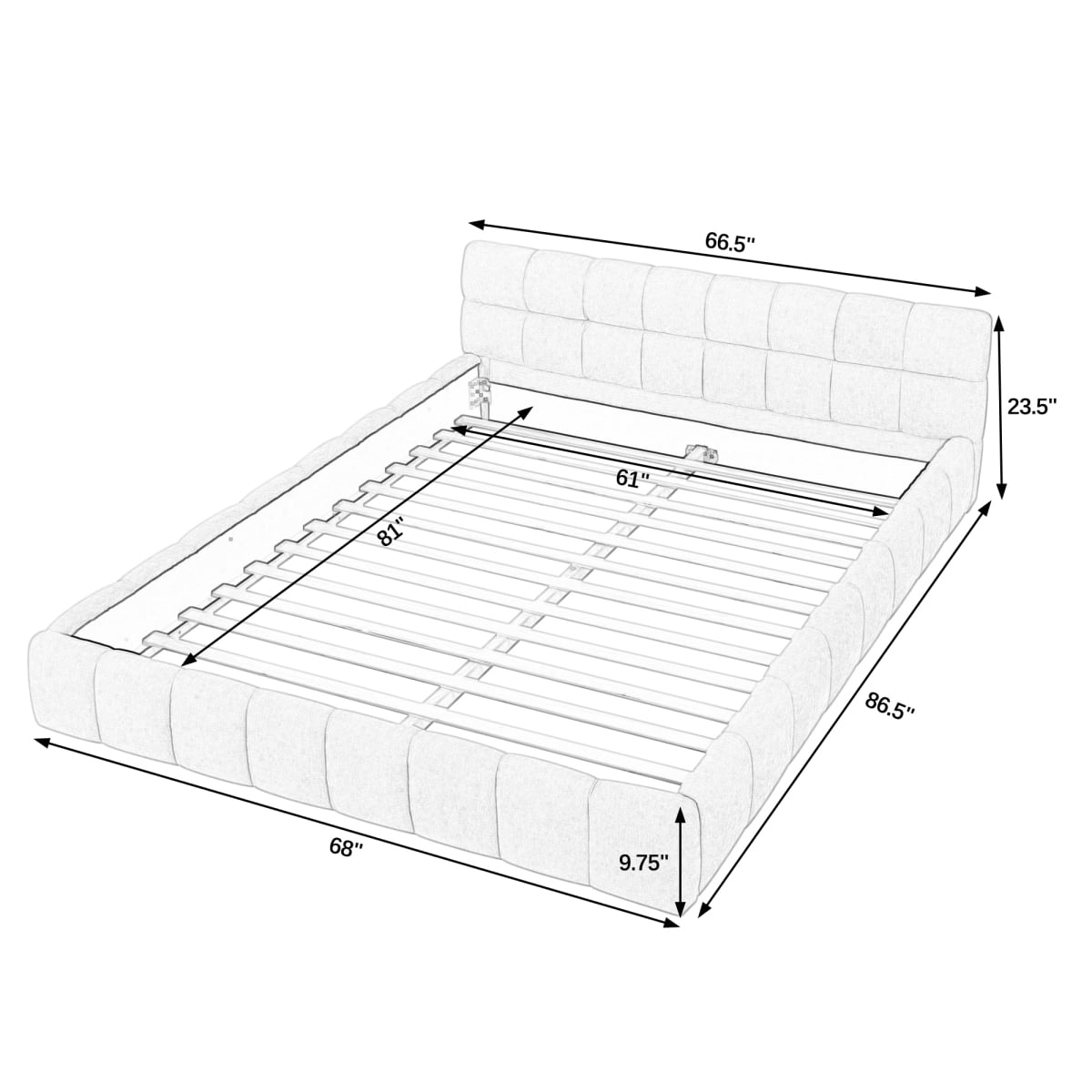 Queen Size Upholstered Bed Frame with Thick Fabric, Chenille Fabric Grounded Queen Size Platform Bed with Headboard and Solid Frame. No Box Spring Needed, GREEN