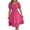 Hot Pink, variant on Efsteb Dresses for Women 2025 Crew Neck Ruched Waist Elegant Dress Sundresses Comfy Short Sleeve Fashion Classic Solid Color Loose Casual Summer Dresses (Black,S)